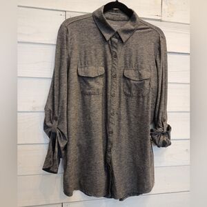 Eddie Bauer Charcoal Casual Button-Down Shirt